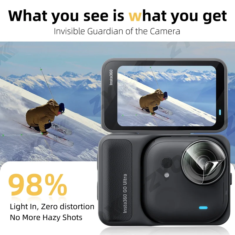9H Hardness Glass for Insta360 Go Ultra Screen + Lens Protector Clear Ultra-HD Tempered Glass Anti-scratch Film Accessories