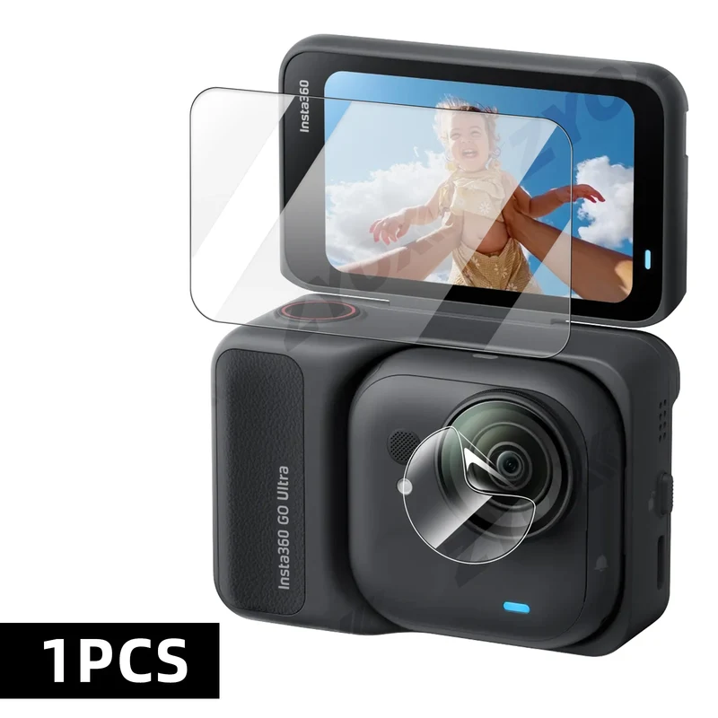 9H Hardness Glass for Insta360 Go Ultra Screen + Lens Protector Clear Ultra-HD Tempered Glass Anti-scratch Film Accessories