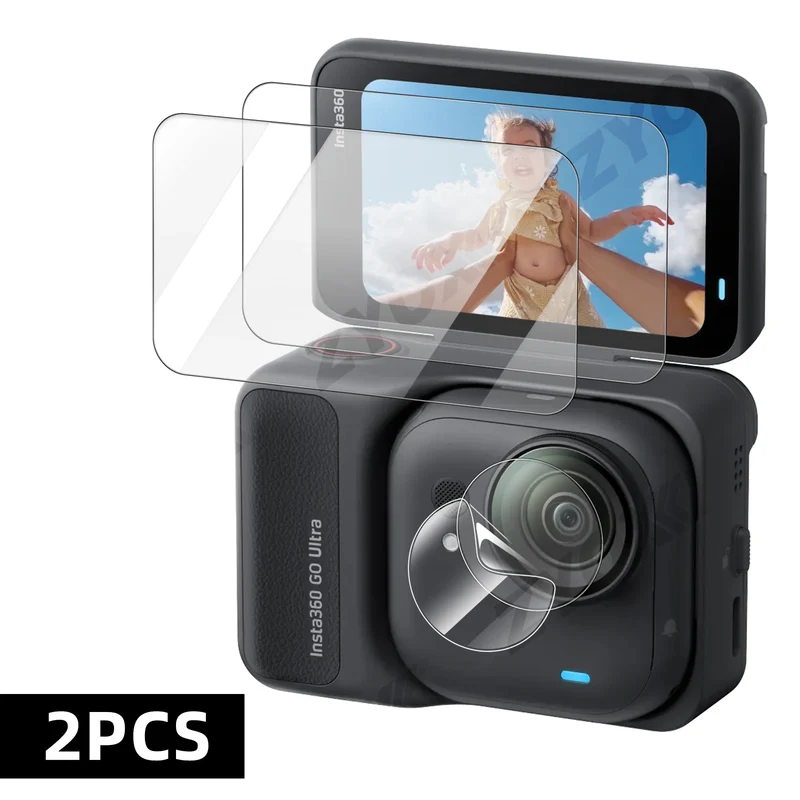 9H Hardness Glass for Insta360 Go Ultra Screen + Lens Protector Clear Ultra-HD Tempered Glass Anti-scratch Film Accessories