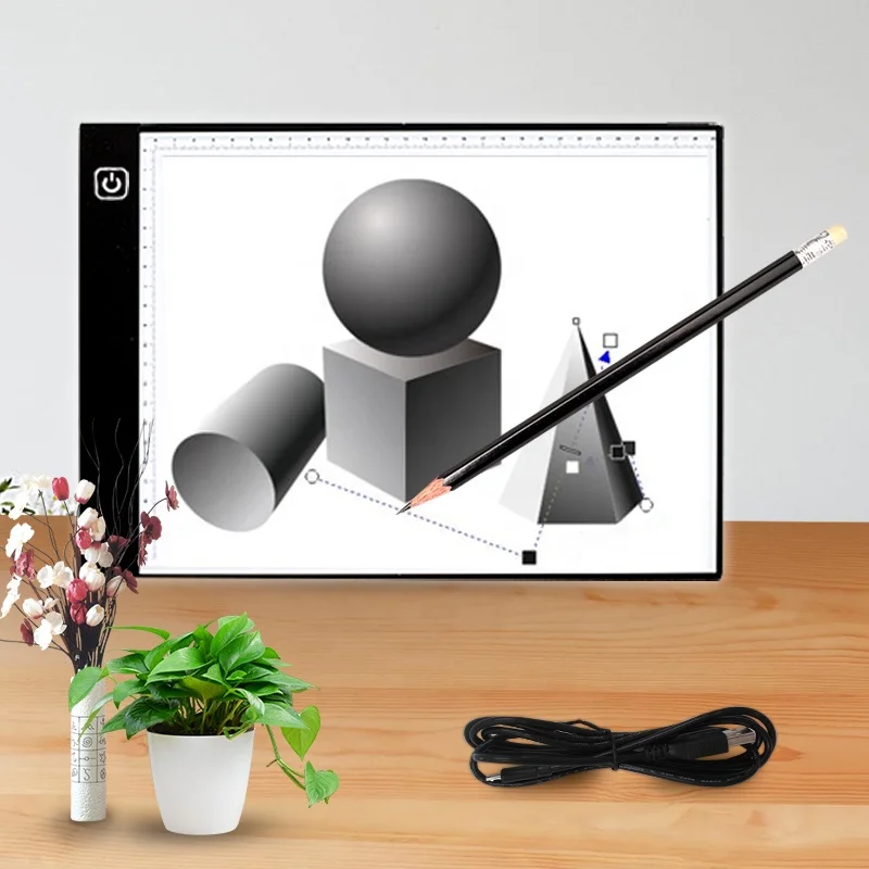 A3 Small Size Light Pad with Graduated Three-stage Adjustable Luminescent Backlight Illuminates the Drawing Board in the Dark.