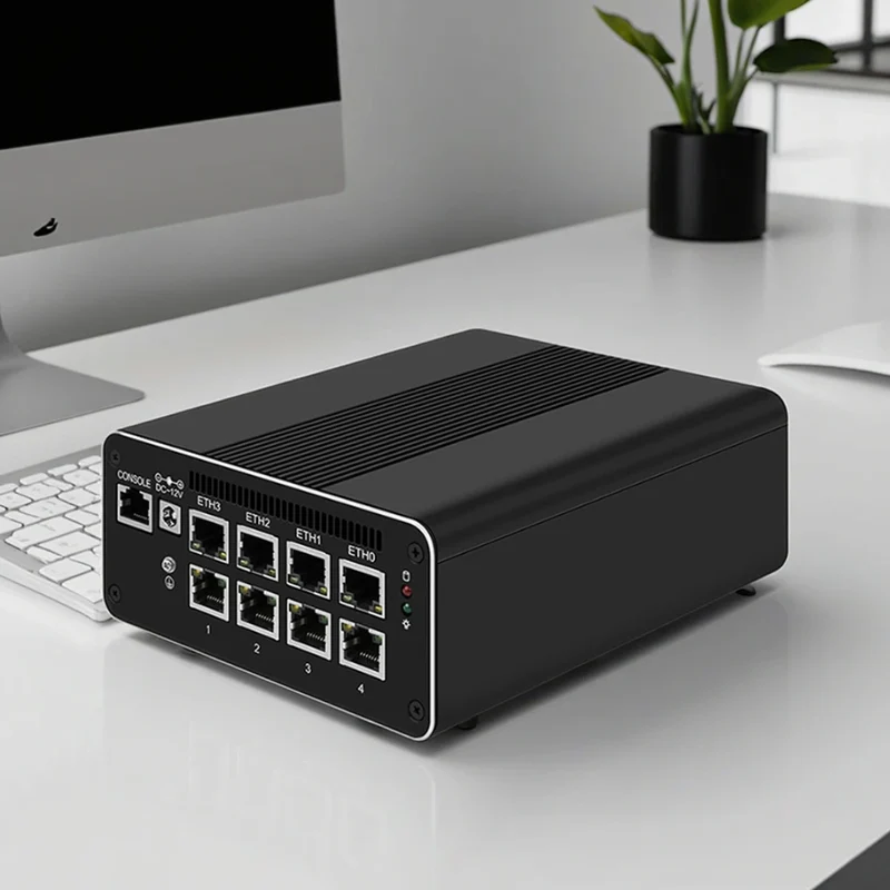 Mini PC Firewall Router i5-1250P/i3-1215U/8505 8x2.5G LAN 2x10G SFP+ Dual SATA Proxmox/PFSense/OPNsense Home Server