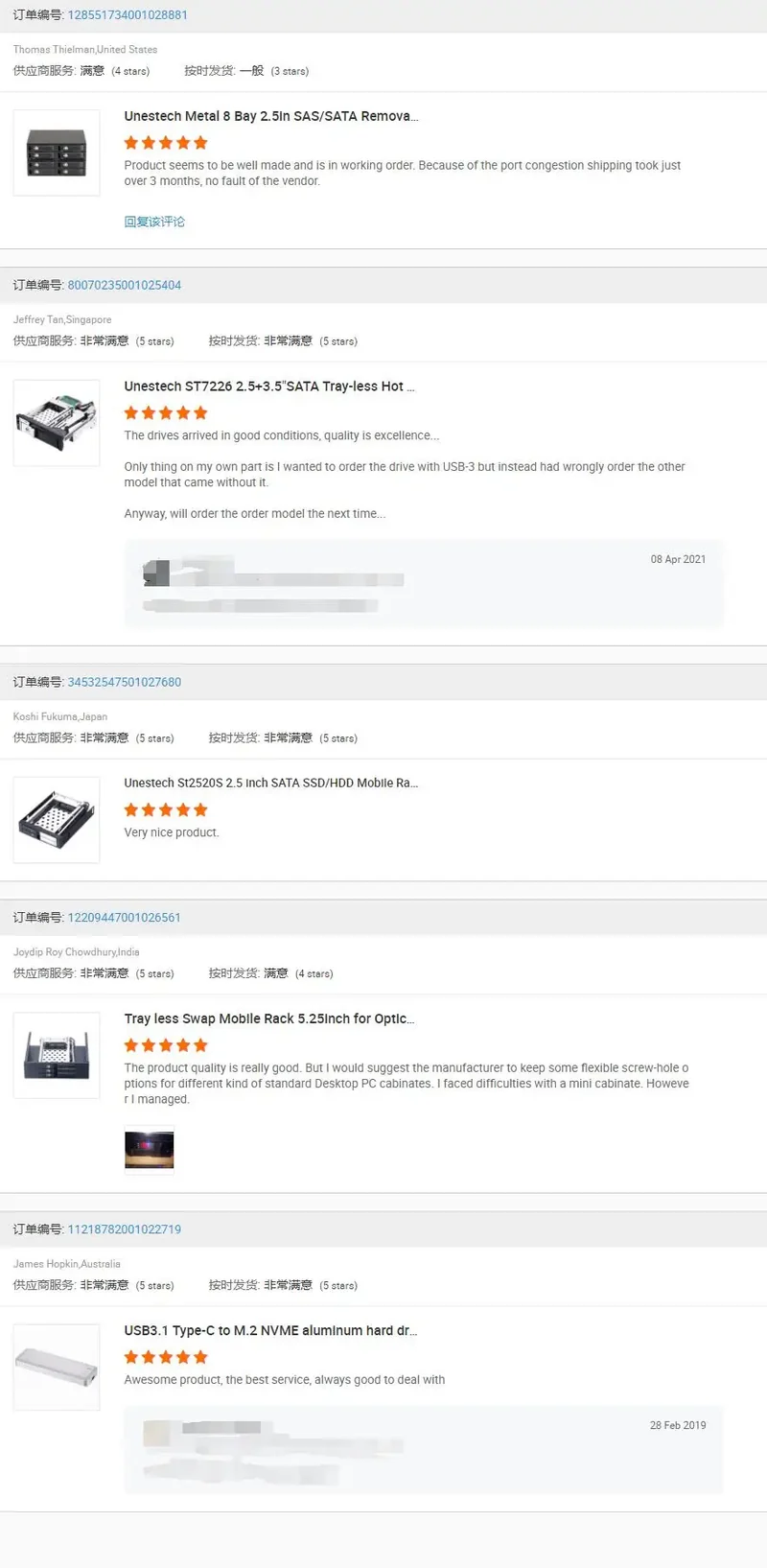 June Promotion Unestech 2.5inch SATA 6 Gbps Hdd/ssd Mobile Rack Hdd Box 3.5 Device Bay