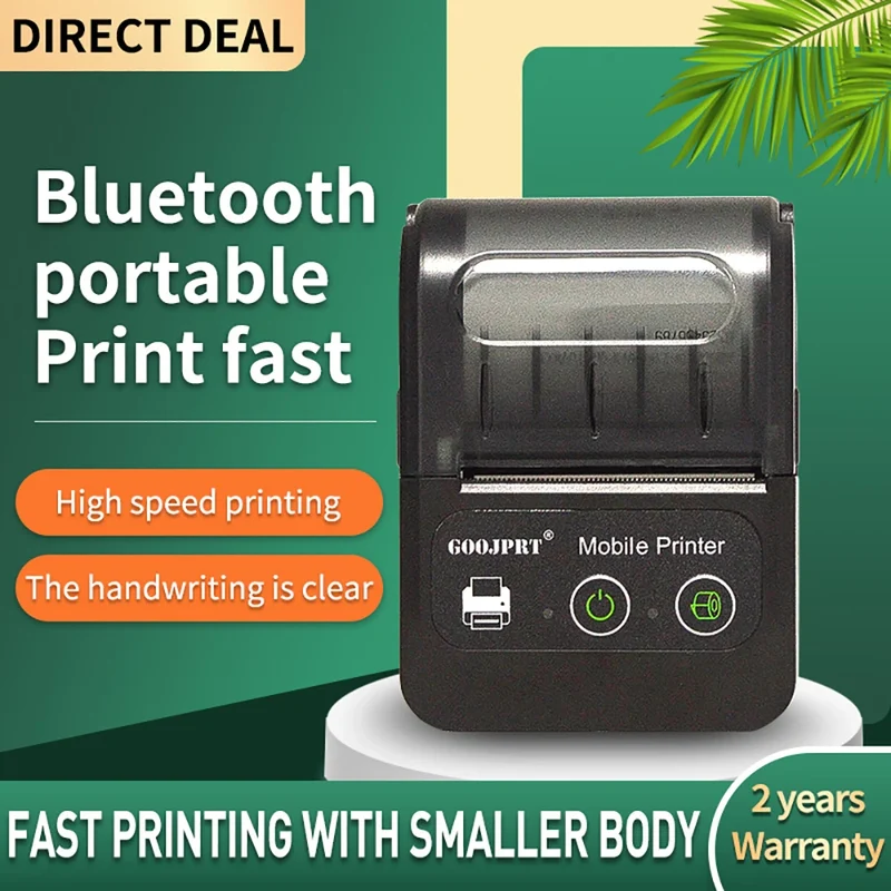 Portable 2 Inch Mini Thermal Printer Wireless Label Maker for Android IOS Windows
