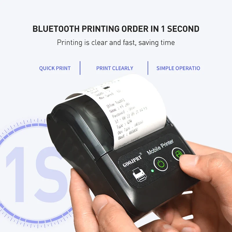 Portable 2 Inch Mini Thermal Printer Wireless Label Maker for Android IOS Windows