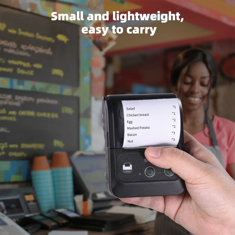 Portable 2 Inch Mini Thermal Printer Wireless Label Maker for Android IOS Windows
