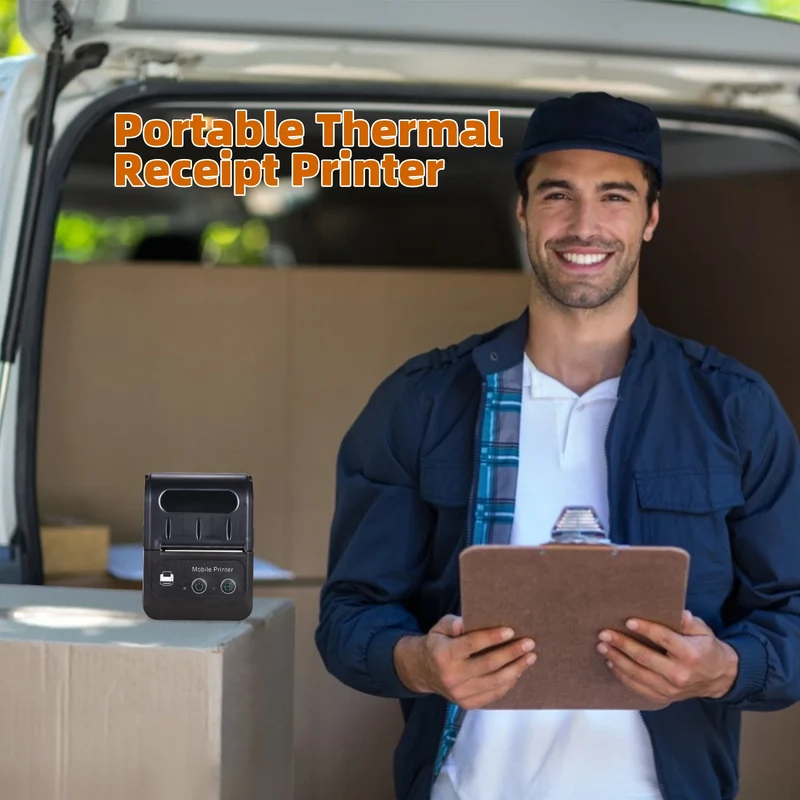 Portable 2 Inch Mini Thermal Printer Wireless Label Maker for Android IOS Windows