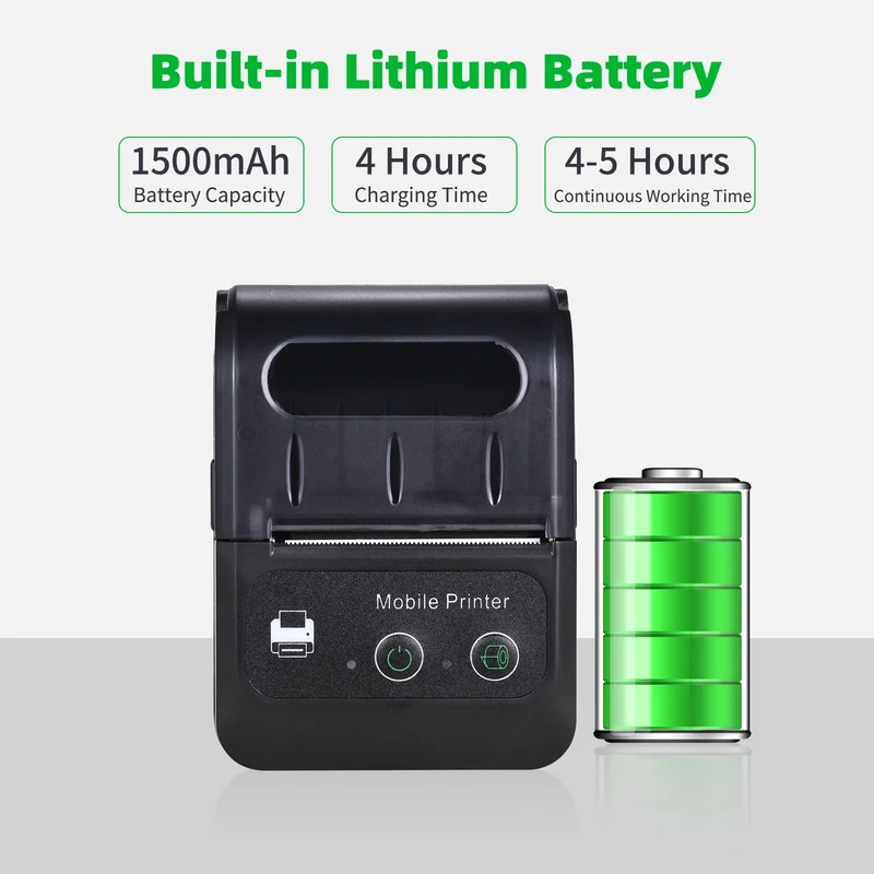 Portable 2 Inch Mini Thermal Printer Wireless Label Maker for Android IOS Windows
