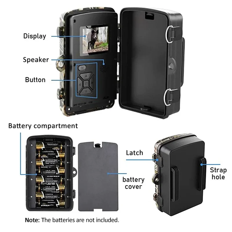 DH1 Wildlife Trail Camera Night Vision Animal Trap Camera 1080P IR Trail Hunting Camera With Wide-angle Lens IP66 Waterproof