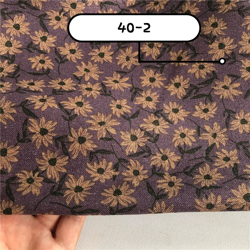 145cm Wide Printed Cotton and Linen Fabric Small Floral Patterns Retro Shirt Dress DIY Clothing Sewing Fabric 90% Cotton Content
