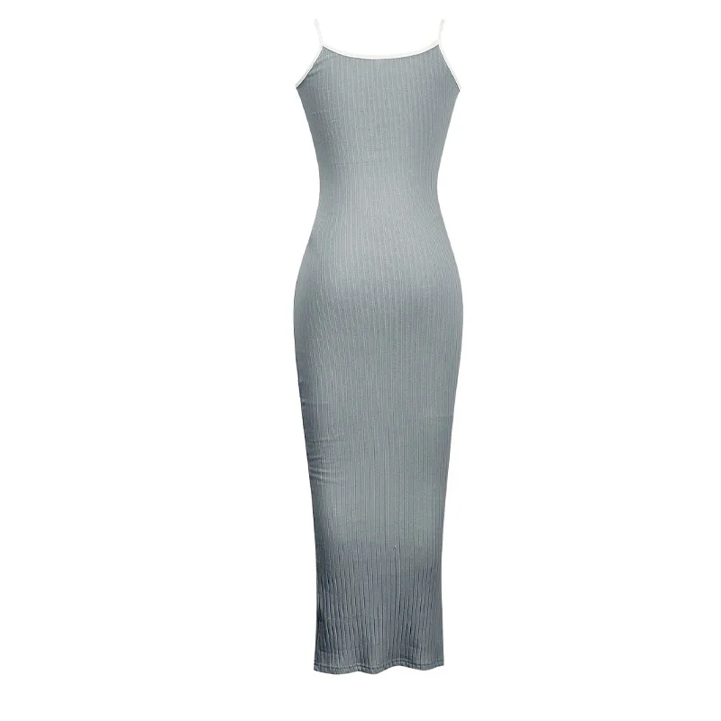 Fashion Sexy Skinny Kint Dress Backless Evening Maxi Dress Women Party Club Ladies Bodycon Peach Slim Hip Elegant Long Dresses