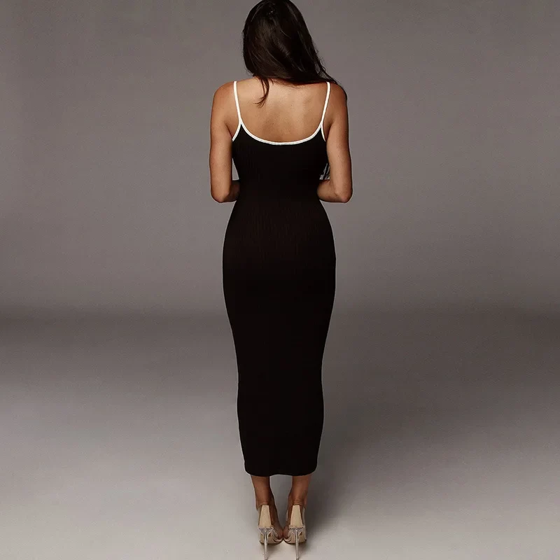 Fashion Sexy Skinny Kint Dress Backless Evening Maxi Dress Women Party Club Ladies Bodycon Peach Slim Hip Elegant Long Dresses