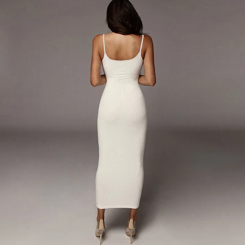 Fashion Sexy Skinny Kint Dress Backless Evening Maxi Dress Women Party Club Ladies Bodycon Peach Slim Hip Elegant Long Dresses