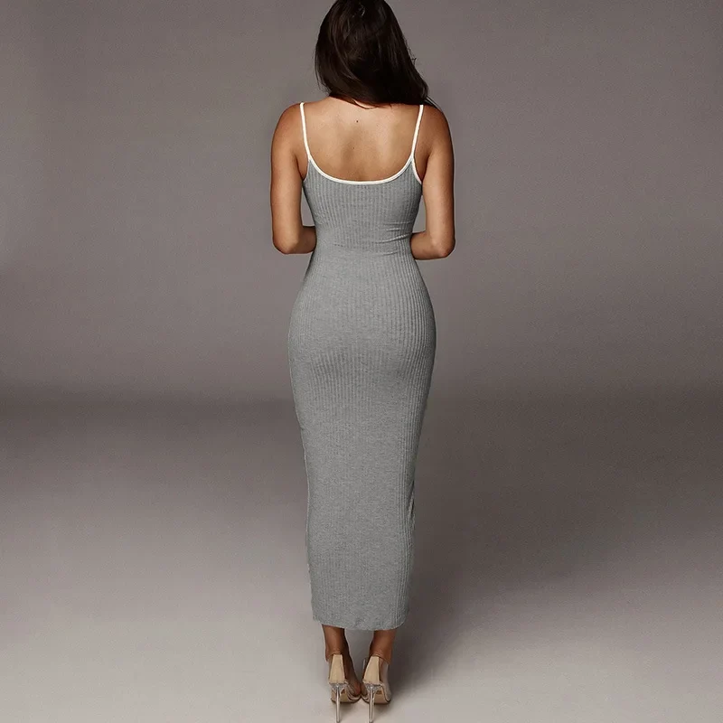Fashion Sexy Skinny Kint Dress Backless Evening Maxi Dress Women Party Club Ladies Bodycon Peach Slim Hip Elegant Long Dresses