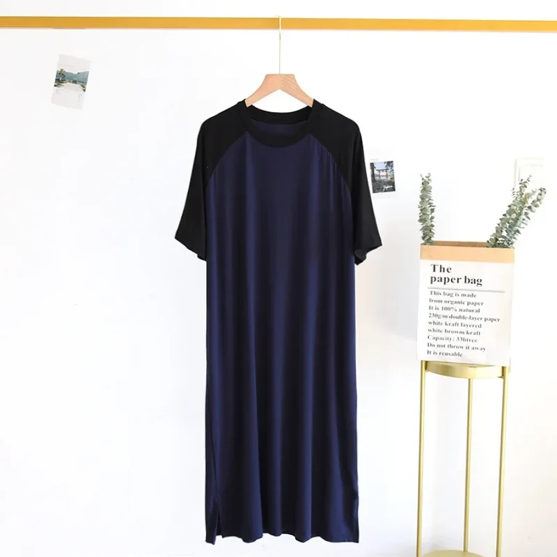 Plus Size 4XL 5XL Men's Summer Pajamas Modal Fabric Casual Soft Men's Nightgown Night Dress Male Oversized Bathrobe Mens Robe