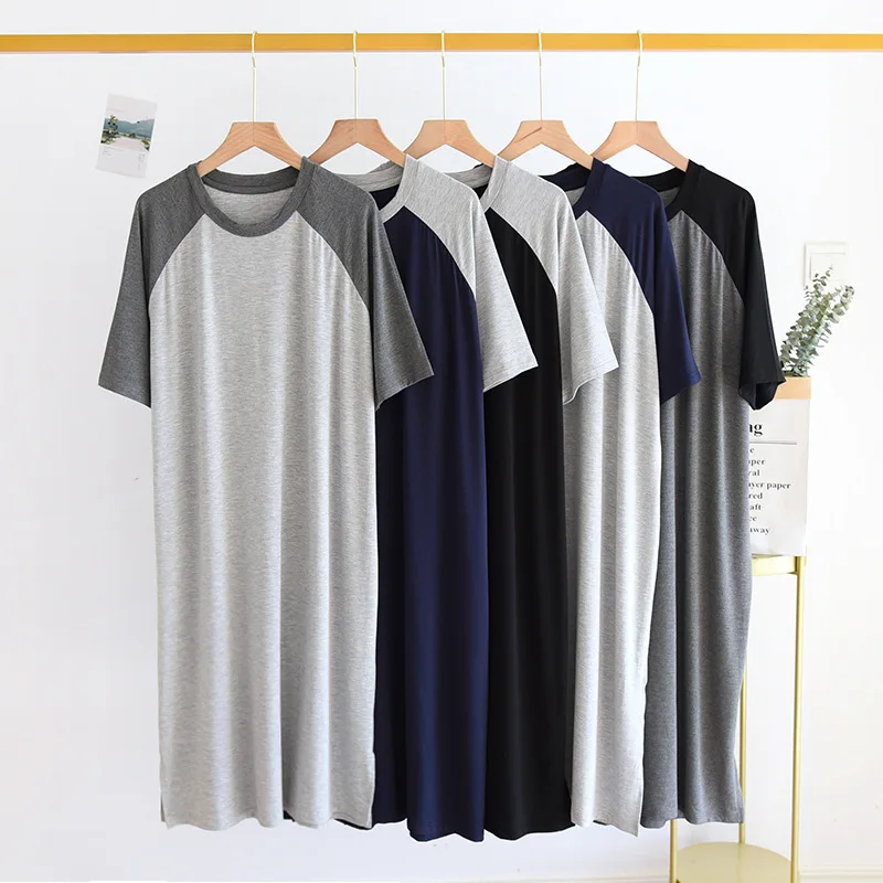 Plus Size 4XL 5XL Men's Summer Pajamas Modal Fabric Casual Soft Men's Nightgown Night Dress Male Oversized Bathrobe Mens Robe