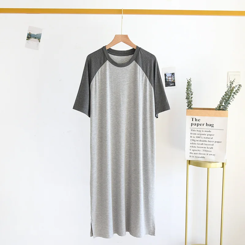 Plus Size 4XL 5XL Men's Summer Pajamas Modal Fabric Casual Soft Men's Nightgown Night Dress Male Oversized Bathrobe Mens Robe