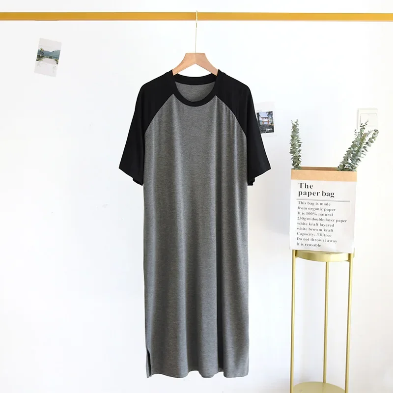 Plus Size 4XL 5XL Men's Summer Pajamas Modal Fabric Casual Soft Men's Nightgown Night Dress Male Oversized Bathrobe Mens Robe