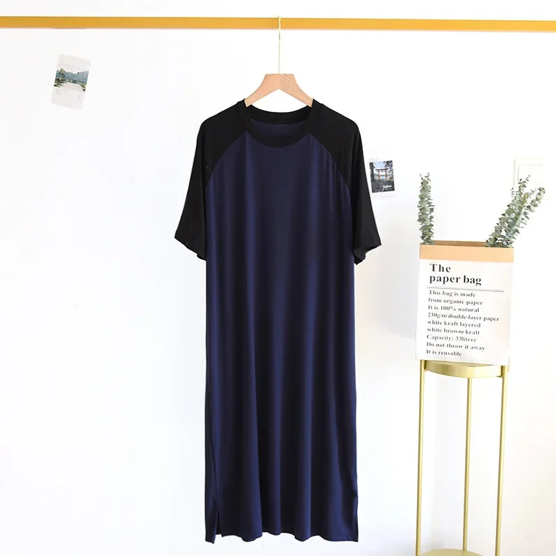 Plus Size 4XL 5XL Men's Summer Pajamas Modal Fabric Casual Soft Men's Nightgown Night Dress Male Oversized Bathrobe Mens Robe