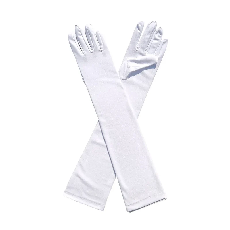 Ladies Mittens Milk Silk Stretch Ladies Gloves Festival Party Group Show Bar Dance Dress Up Gloves 45Cm Long Gloves C013