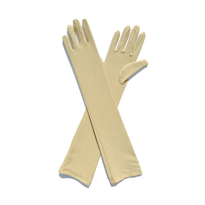 Ladies Mittens Milk Silk Stretch Ladies Gloves Festival Party Group Show Bar Dance Dress Up Gloves 45Cm Long Gloves C013