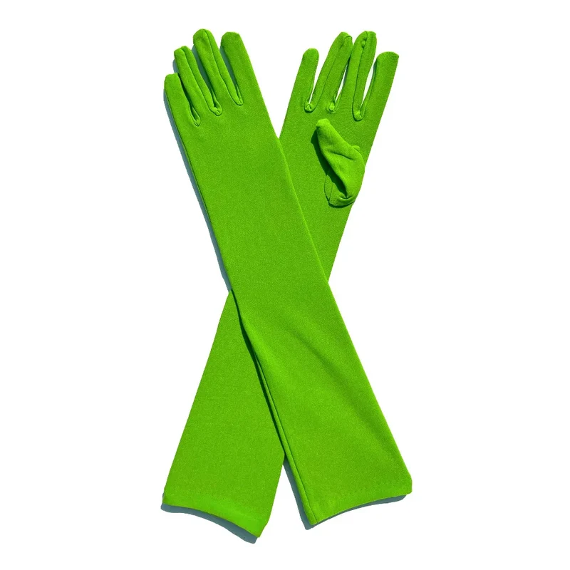 Ladies Mittens Milk Silk Stretch Ladies Gloves Festival Party Group Show Bar Dance Dress Up Gloves 45Cm Long Gloves C013