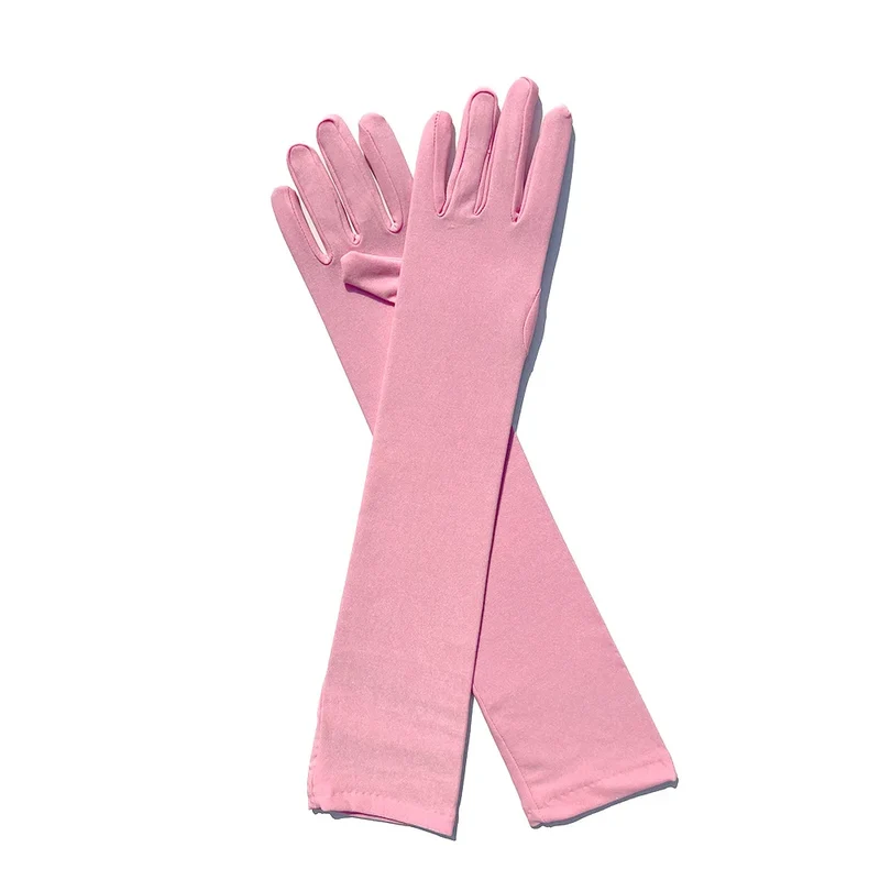 Ladies Mittens Milk Silk Stretch Ladies Gloves Festival Party Group Show Bar Dance Dress Up Gloves 45Cm Long Gloves C013