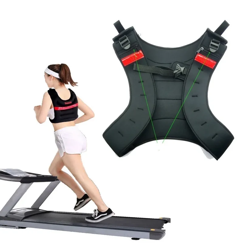 Weight Jacket Weighted Vest Exercise Boxing Sanda Training Waistcoat outdoor fitness equipment power sport entertainment black