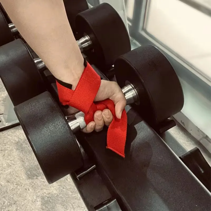 1Pair Non-slip Strap Gym Dumbbell Workout Weights Lifting Straps Crossfit Fitness Equipment Wrist Wrap Lift Exercise Training
