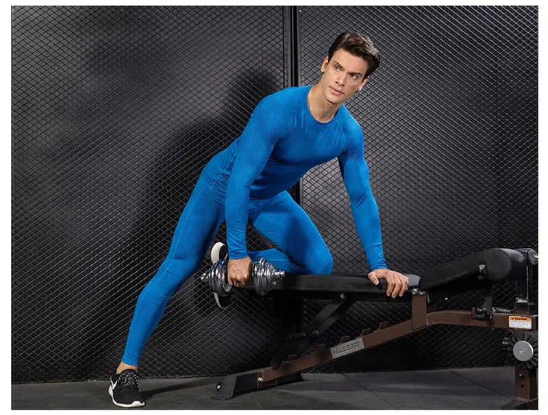 Men's Thermal Underwear Set MMA Tactics Leggings Solid Color Costume Compress Fitness Long Johns Men Winter Brands Men