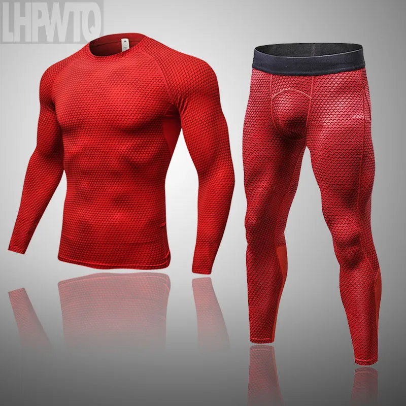 Men's Thermal Underwear Set MMA Tactics Leggings Solid Color Costume Compress Fitness Long Johns Men Winter Brands Men