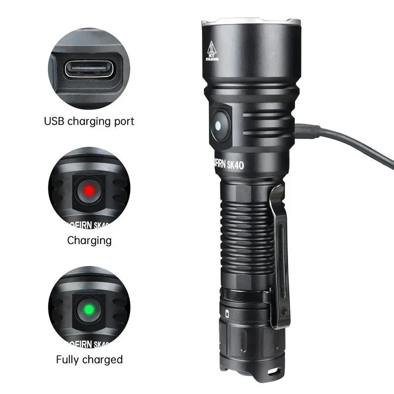 NEW SOFIRN SK40 3200lm Tactical Flashlight 580m Powerful Bright SFT70 LED IP68 waterproof Torch with Dual Switch