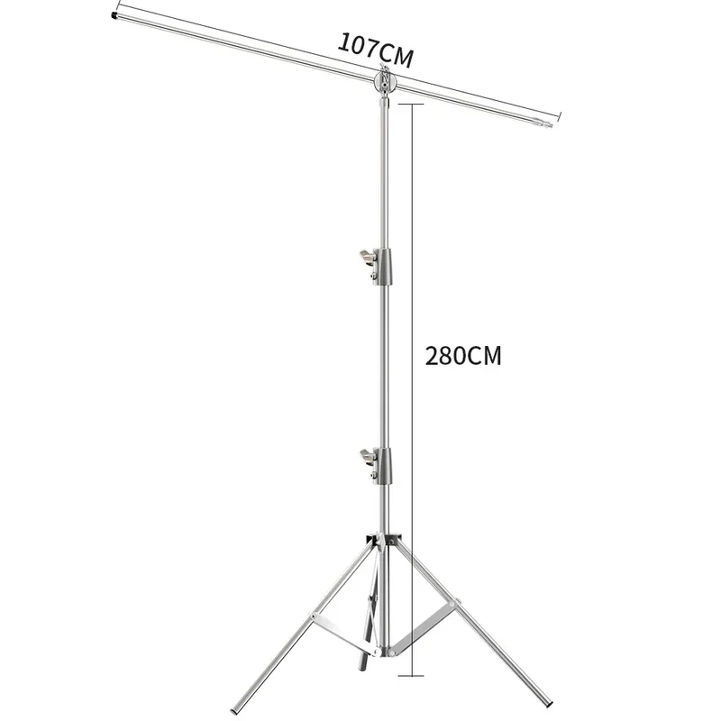 290cm Air Pressure Tripod Bearing 10kg for Camera Stainless Steel Light Stand For Ring Light Live Youtube and Photography Soft