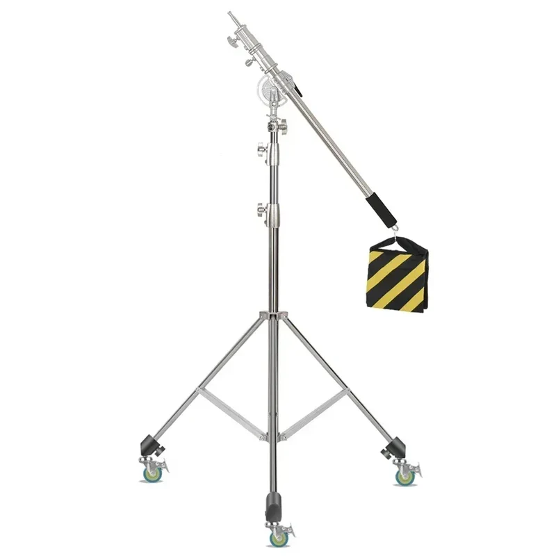 290cm Air Pressure Tripod Bearing 10kg for Camera Stainless Steel Light Stand For Ring Light Live Youtube and Photography Soft