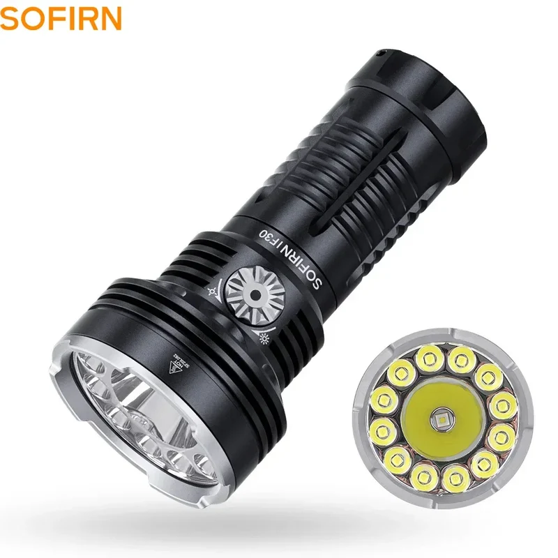 Sofirn IF30 Powerful USB C Rechargeable EDC Flashlight IPX8 Waterproof 32650 12000lm SFT40 Lamp Portable Torch