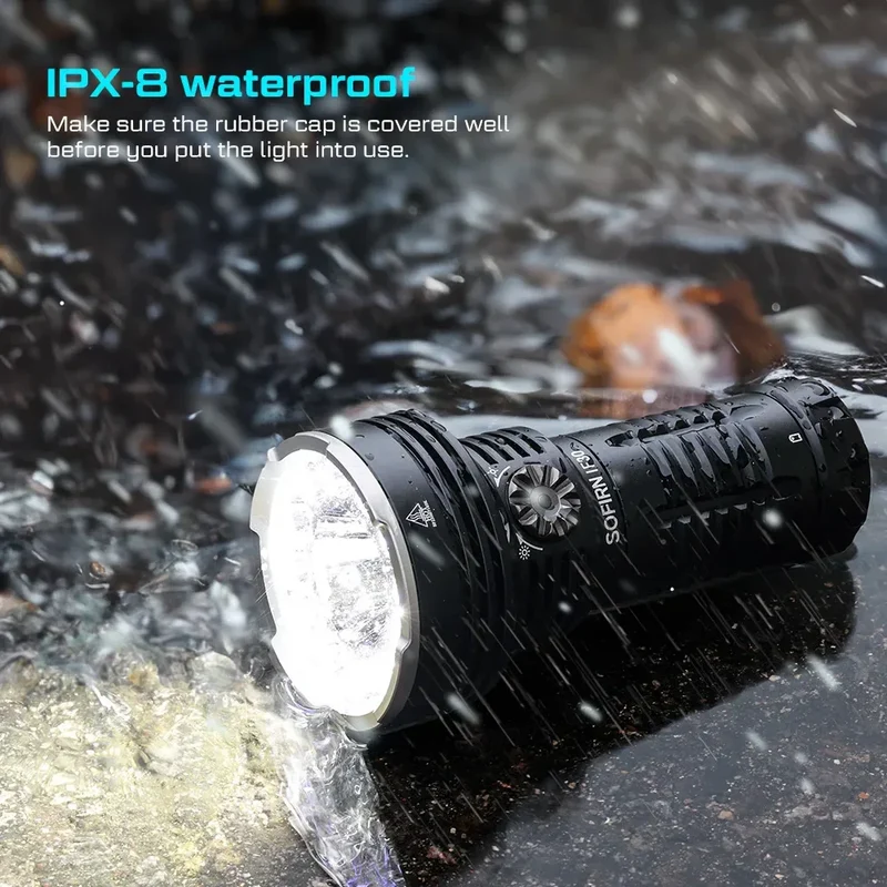 Sofirn IF30 Powerful USB C Rechargeable EDC Flashlight IPX8 Waterproof 32650 12000lm SFT40 Lamp Portable Torch