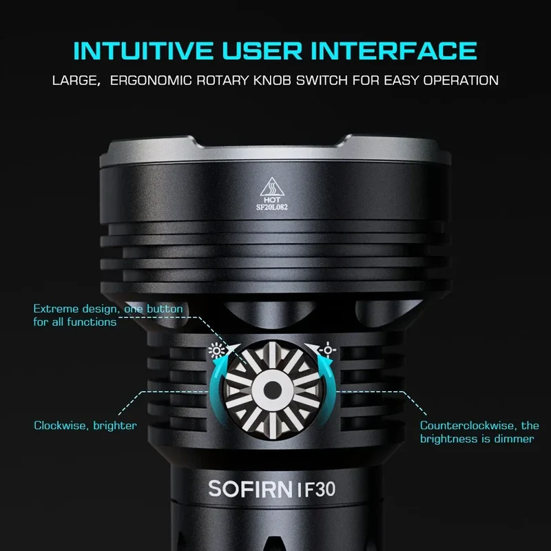 Sofirn IF30 Powerful USB C Rechargeable EDC Flashlight IPX8 Waterproof 32650 12000lm SFT40 Lamp Portable Torch