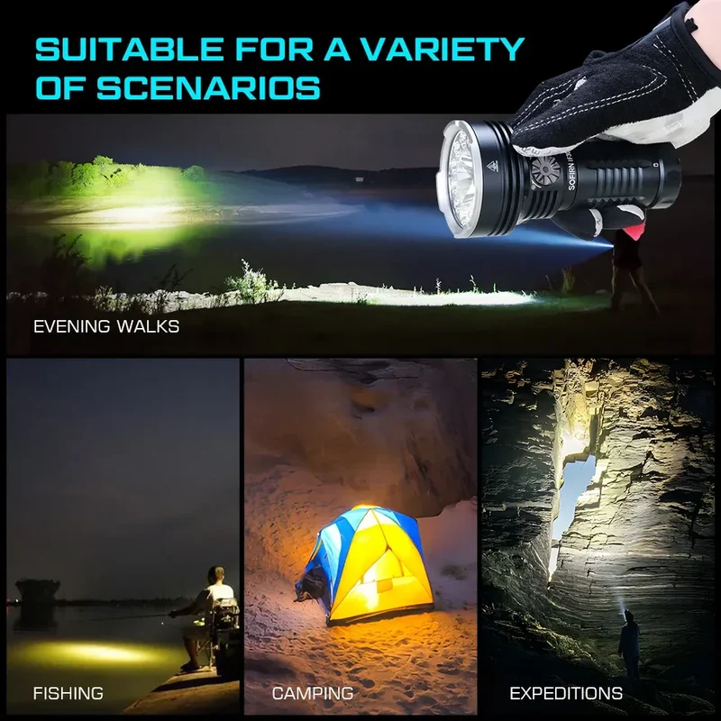 Sofirn IF30 Powerful USB C Rechargeable EDC Flashlight IPX8 Waterproof 32650 12000lm SFT40 Lamp Portable Torch