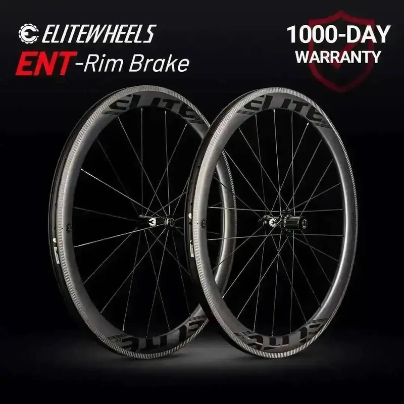 ELITEWHEELS 700c Road Carbon Wheels UD Finish UCI Quality Carbon Rim Tubeless Ready Pillar Nipple 1423 Spokes Racing Wheelset