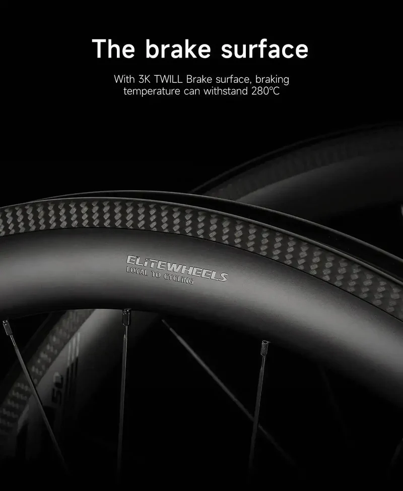 ELITEWHEELS 700c Road Carbon Wheels UD Finish UCI Quality Carbon Rim Tubeless Ready Pillar Nipple 1423 Spokes Racing Wheelset