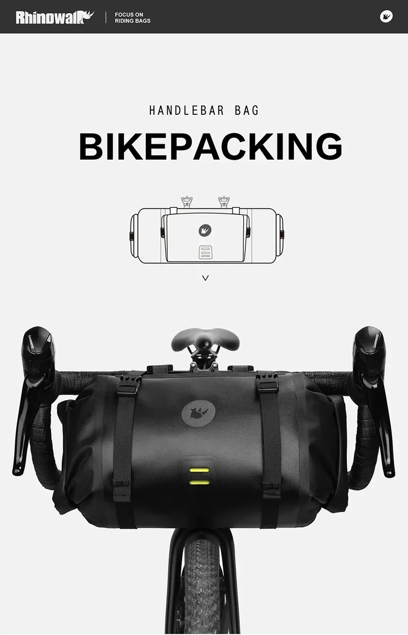 Rhinowalk Bike Handlebar Bag Waterproof Big Capacity 4L-12L Frame Front Tube Cycling Bag Trunk Pannier Bike Accessories