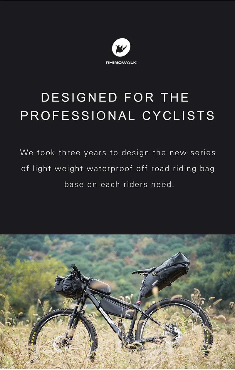 Rhinowalk Bike Handlebar Bag Waterproof Big Capacity 4L-12L Frame Front Tube Cycling Bag Trunk Pannier Bike Accessories