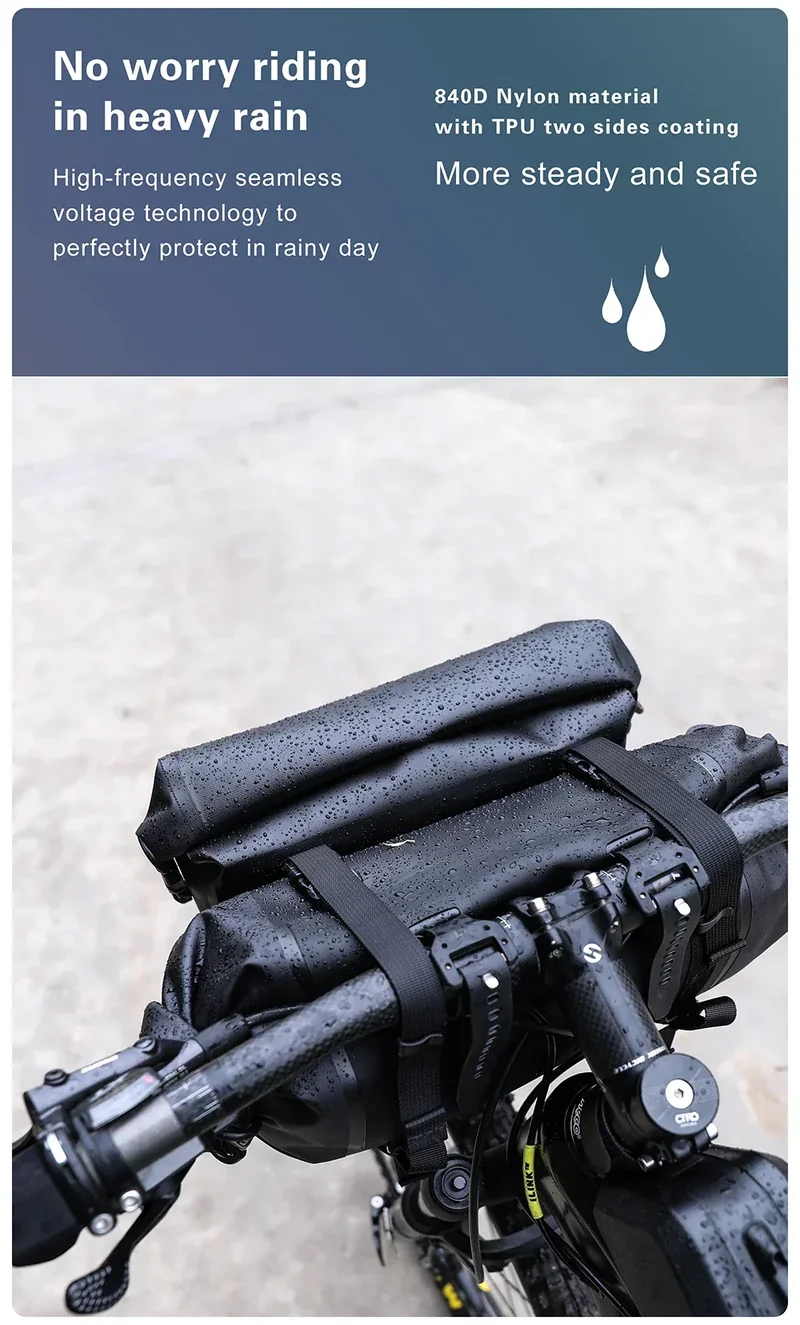 Rhinowalk Bike Handlebar Bag Waterproof Big Capacity 4L-12L Frame Front Tube Cycling Bag Trunk Pannier Bike Accessories