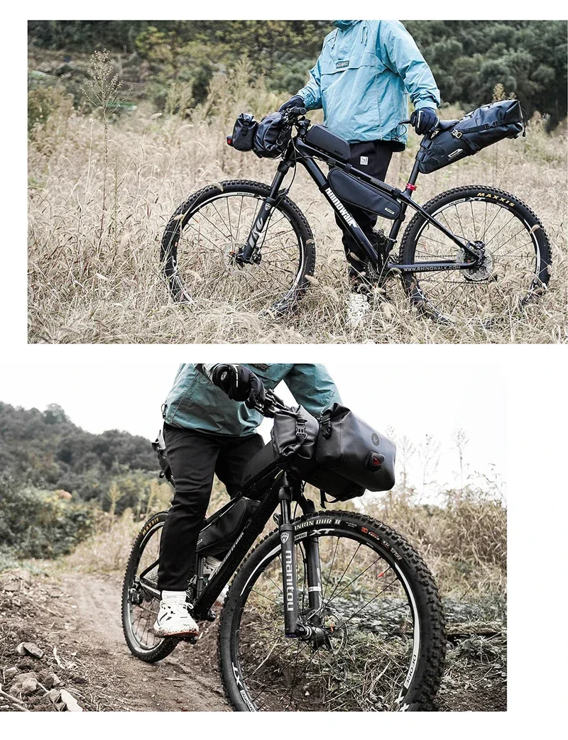 Rhinowalk Bike Handlebar Bag Waterproof Big Capacity 4L-12L Frame Front Tube Cycling Bag Trunk Pannier Bike Accessories