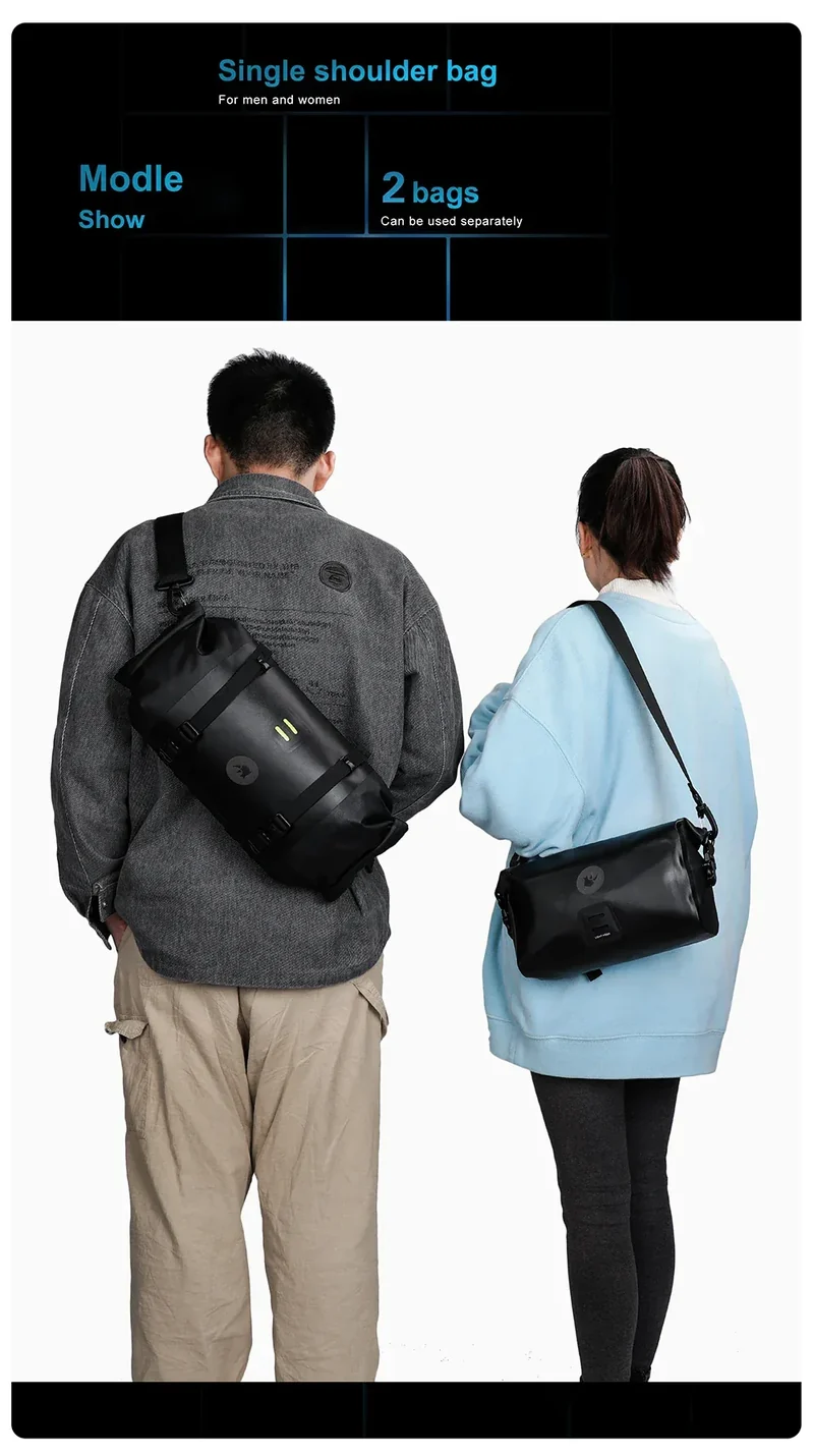 Rhinowalk Bike Handlebar Bag Waterproof Big Capacity 4L-12L Frame Front Tube Cycling Bag Trunk Pannier Bike Accessories