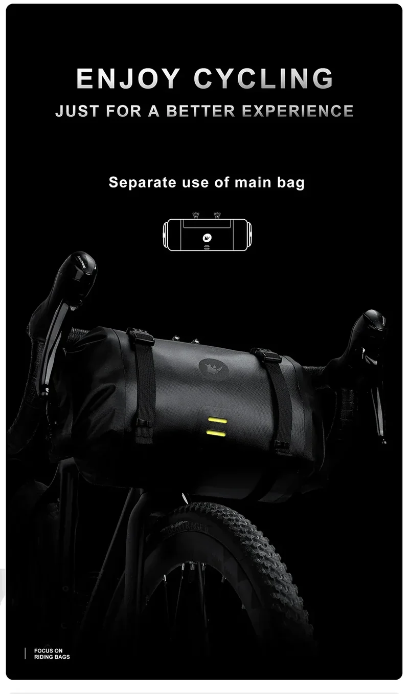 Rhinowalk Bike Handlebar Bag Waterproof Big Capacity 4L-12L Frame Front Tube Cycling Bag Trunk Pannier Bike Accessories
