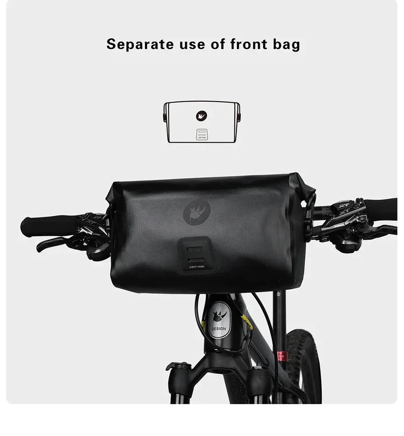 Rhinowalk Bike Handlebar Bag Waterproof Big Capacity 4L-12L Frame Front Tube Cycling Bag Trunk Pannier Bike Accessories