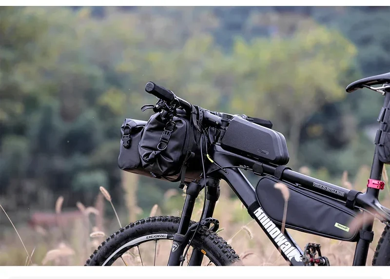 Rhinowalk Bike Handlebar Bag Waterproof Big Capacity 4L-12L Frame Front Tube Cycling Bag Trunk Pannier Bike Accessories