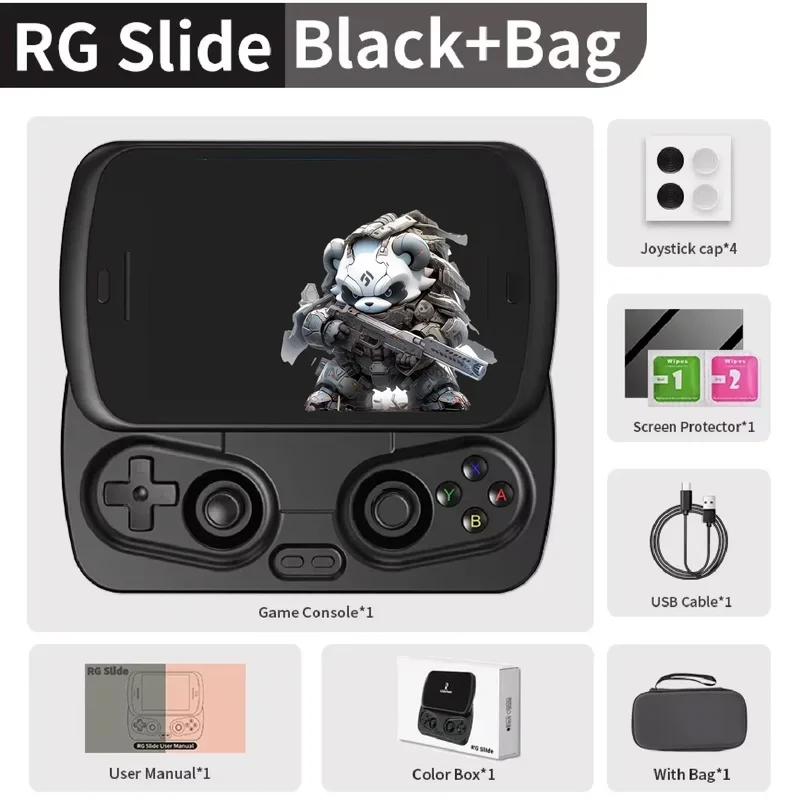 Anbernic RG Slide Handheld Game Console 4.7-inch LTPS In-Cell Screen Android 5000mAh Video Gaming Player Supports 1080p-Port Out