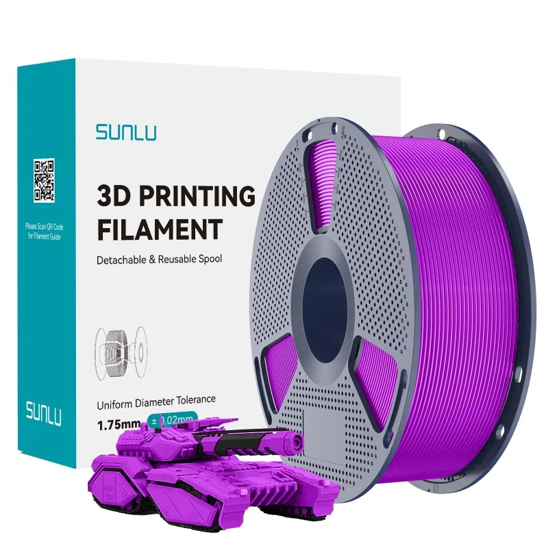 SUNLU 1KG PLA /Clear 3D Printer Filament 1.75mm 1000g Spool (2.2lbs) Neatly Arranged No Knot Filament Fit Most FDM Printer