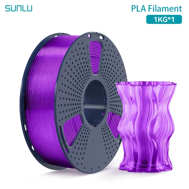 SUNLU 1KG PLA /Clear 3D Printer Filament 1.75mm 1000g Spool (2.2lbs) Neatly Arranged No Knot Filament Fit Most FDM Printer